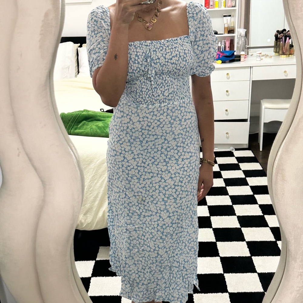 Faithfull the brand puff sleeve midi dress